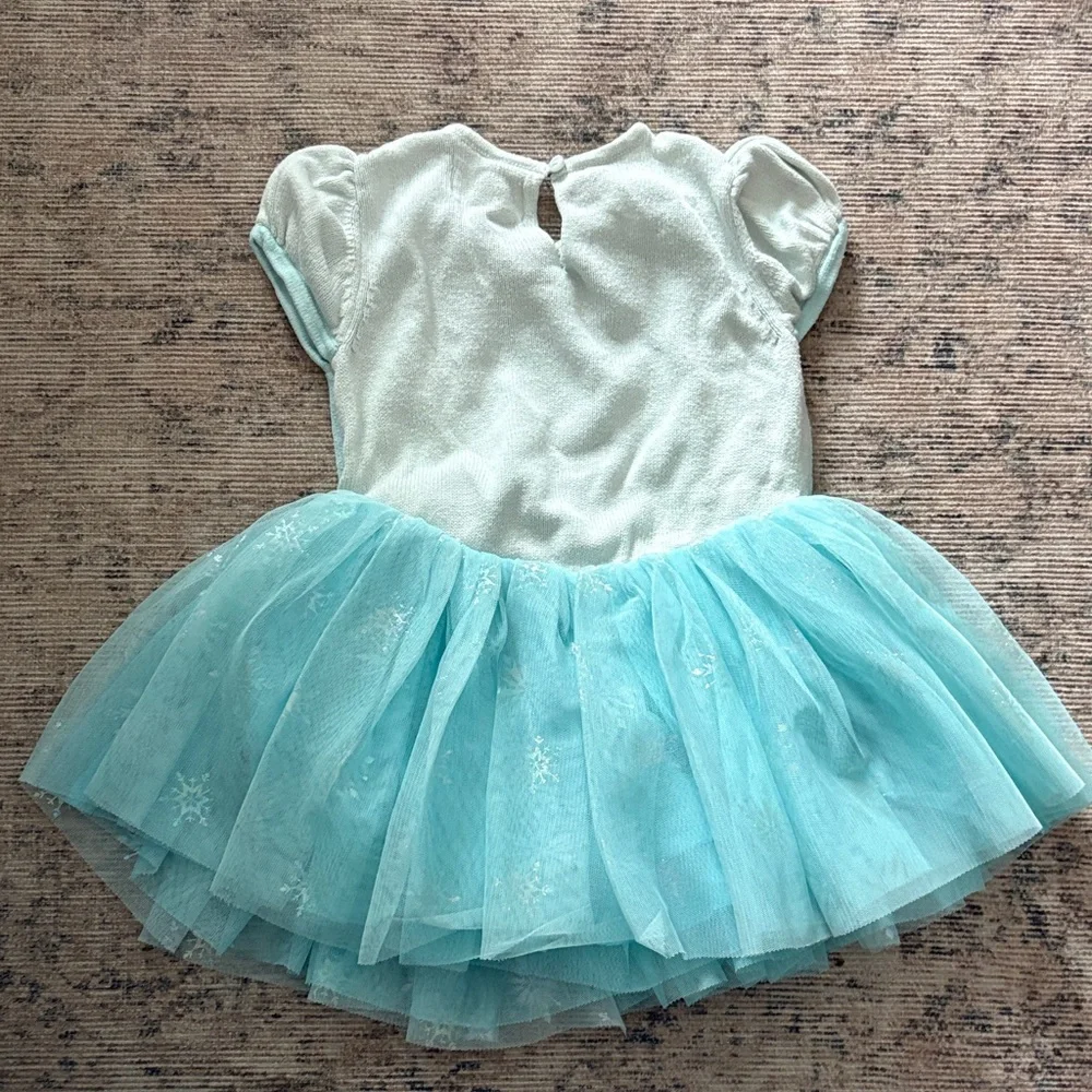 GAP Disney Elsa Baby Girl Blue Tulle Knit Dress - Picture 3 of 3